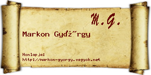 Markon György névjegykártya